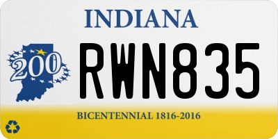 IN license plate RWN835