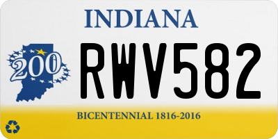 IN license plate RWV582