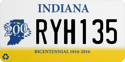 IN license plate RYH135