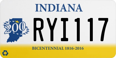 IN license plate RYI117