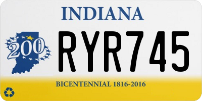 IN license plate RYR745