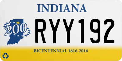 IN license plate RYY192