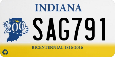 IN license plate SAG791