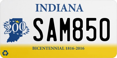 IN license plate SAM850