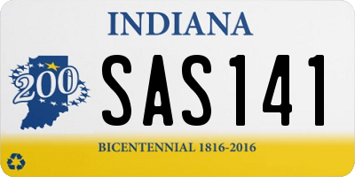 IN license plate SAS141