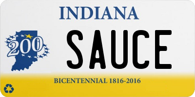 IN license plate SAUCE