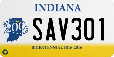 IN license plate SAV301