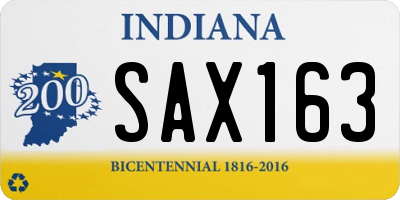 IN license plate SAX163