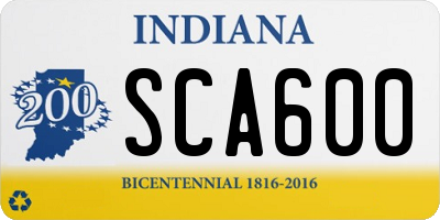 IN license plate SCA600