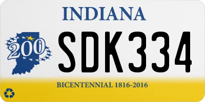 IN license plate SDK334