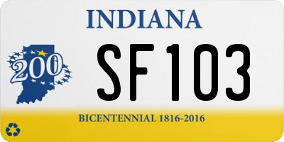 IN license plate SF103