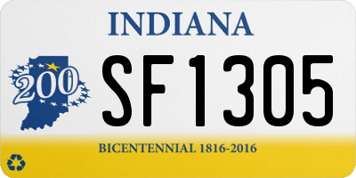 IN license plate SF1305