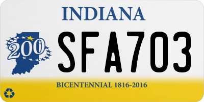 IN license plate SFA703