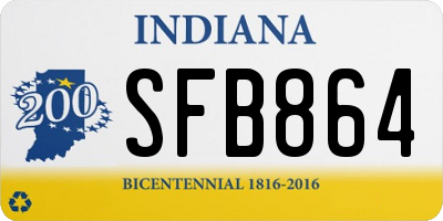 IN license plate SFB864