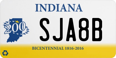 IN license plate SJA8B