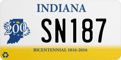 IN license plate SN187