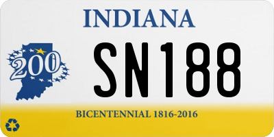 IN license plate SN188