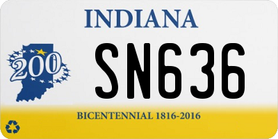 IN license plate SN636