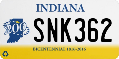 IN license plate SNK362