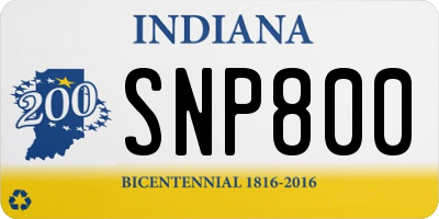 IN license plate SNP800