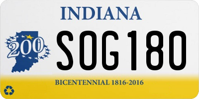 IN license plate SOG180