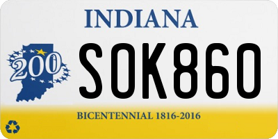 IN license plate SOK860