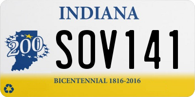 IN license plate SOV141