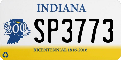 IN license plate SP3773