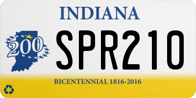 IN license plate SPR210