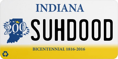 IN license plate SUHDOOD