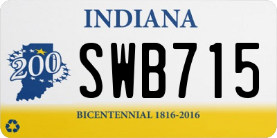 IN license plate SWB715