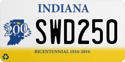 IN license plate SWD250