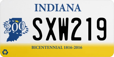 IN license plate SXW219