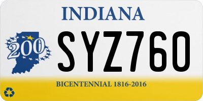 IN license plate SYZ760