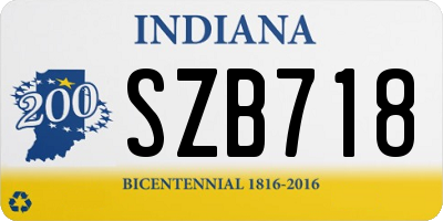 IN license plate SZB718