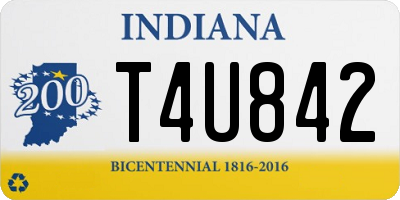 IN license plate T4U842