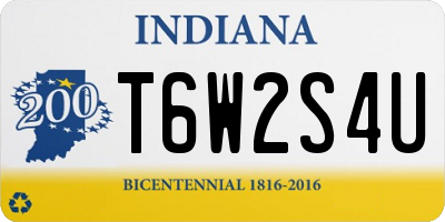 IN license plate T6W2S4U