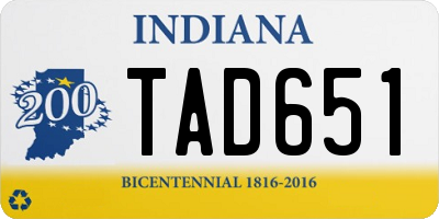 IN license plate TAD651