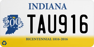 IN license plate TAU916