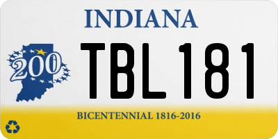 IN license plate TBL181