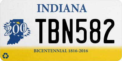 IN license plate TBN582