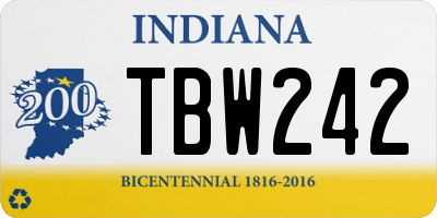 IN license plate TBW242