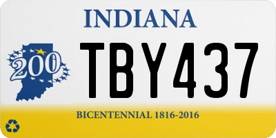 IN license plate TBY437