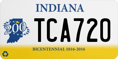 IN license plate TCA720