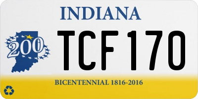 IN license plate TCF170