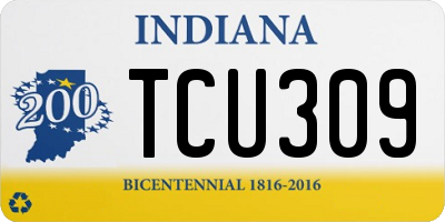 IN license plate TCU309