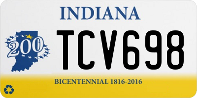 IN license plate TCV698