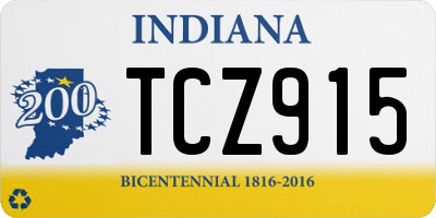 IN license plate TCZ915