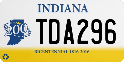 IN license plate TDA296