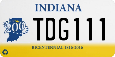 IN license plate TDG111